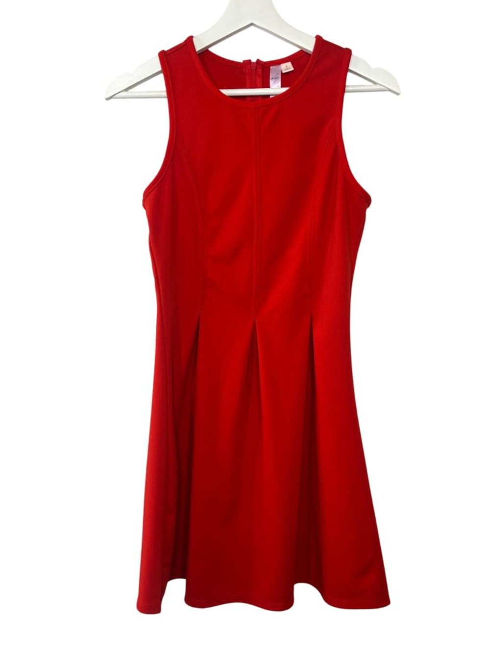 Alya Dress Womens Small Red Fit Flare Pleated Sleeveless Career Party